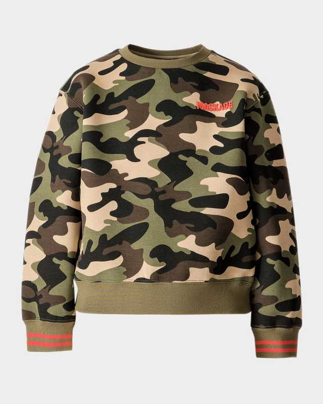 Kid's Sawyer Camo Crewneck Sweatshirt, Size 8-14